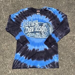 Women’s Long Sleeve Tie Dye Harley Davidson T-shirt Small